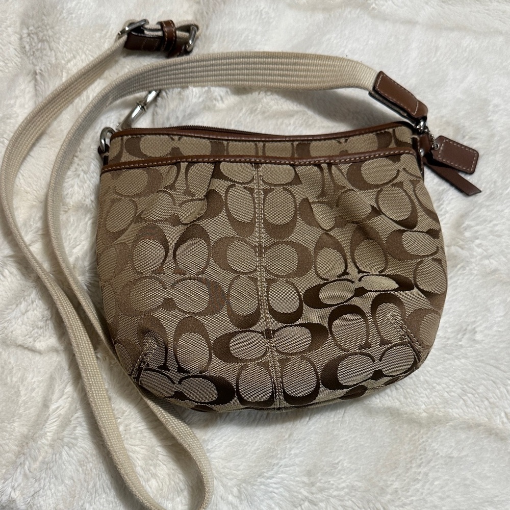Coach Tan and Brown Crossbody Bag